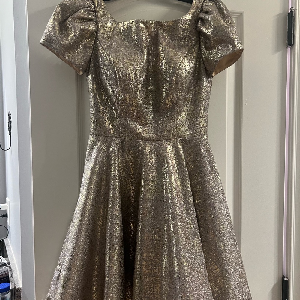 Elegant Gold Mini Dress